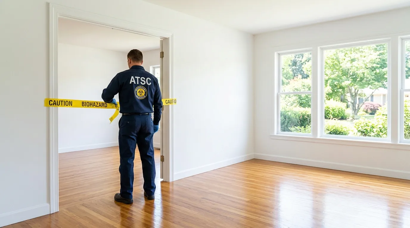 Certified biohazard cleanup crew performing Crime Scene Cleanup in Canfield